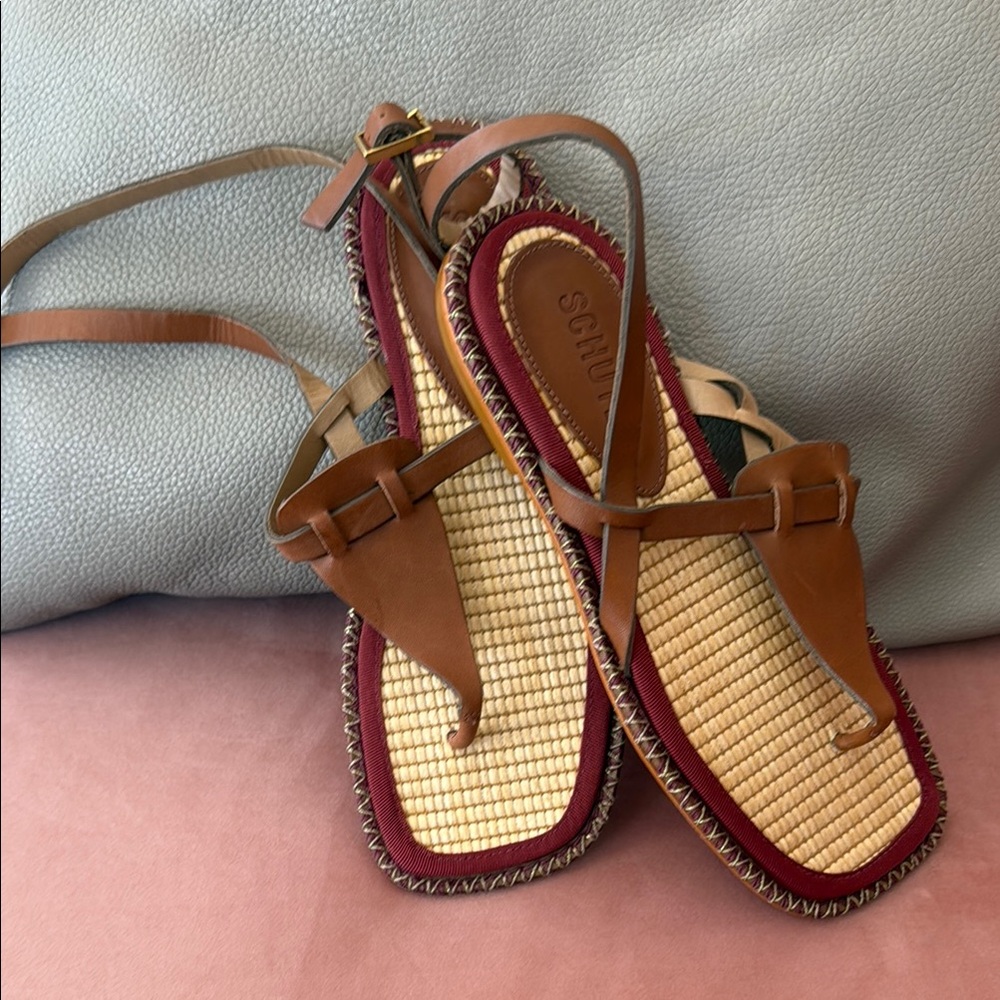 Schutz Brown and Tan Women's Sandals